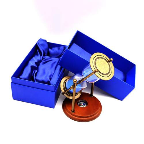 旋流转小金属沙漏XBH-8538摆件高级感带指南针沙计时器家居礼物饰