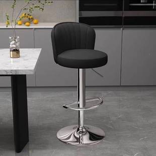 转吧台椅家用脚椅旋凳子升高降收银台靠背高椅滑6014子轮舒适静音