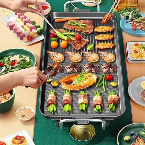 厂家直供机烧烤炉煎盘烤串无电烟家电烤盘烤肉韩式用涮烤火锅一体