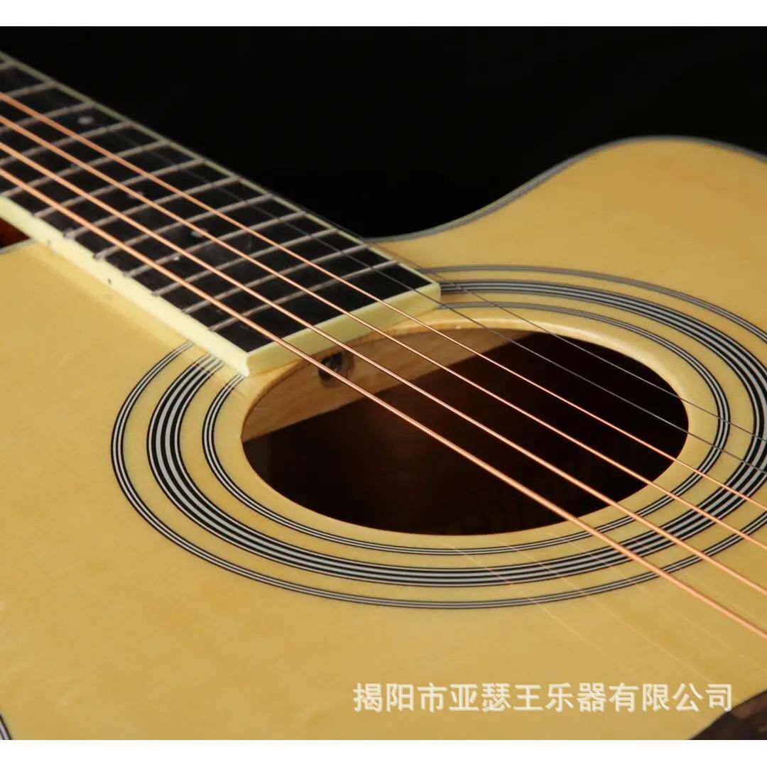 全单OKM吉他40寸光41寸云杉桃花他芯单板亮民缺角电箱谣吉演奏