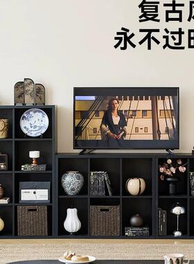 柜黑色莱克格子柜卡一体WQI靠墙八柜格书置物柜卧室柜子床边柜储