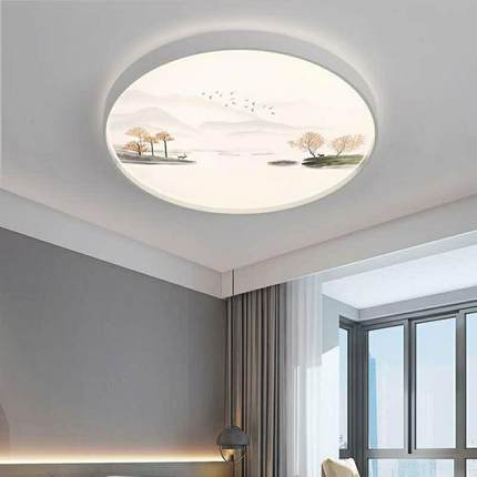 6105D喷画顶卧室客厅节吸能现led圆形阳台灯灯代简约餐厅书房过道