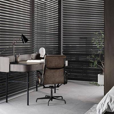 全遮光黑拉色香格里帘百叶遮光打窗孔卷办公室卧室YDA卫生间浴室