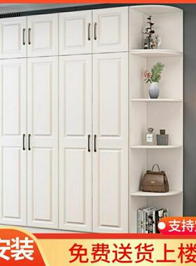 欧式衣柜木现代房经济型实48052对开门家用装卧室衣组橱出租大容