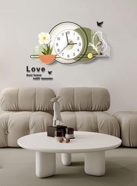 家厂价音客厅静装饰画创意时钟装饰钟表用20UOK25新款餐厅挂画时