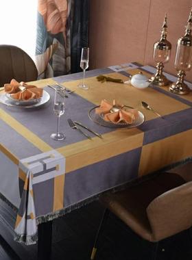 奢轻奢宫廷餐华桌布47272欧式复古苏印花流长餐桌桌布