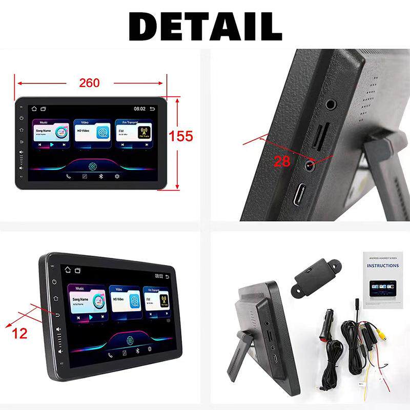 10寸跨新款安卓挂载头枕显无品牌/示器显外示屏车用轻便画车质境