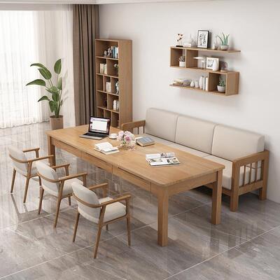 严选实大屉板书桌wyy20250带抽多功能学习客厅休闲区沙发写字木桌