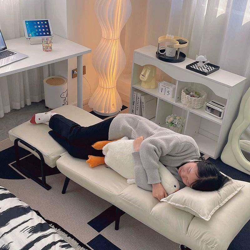 叠躺椅公室办午VVM睡午休单人床一体两折用可躺可坐脑电椅沙发椅