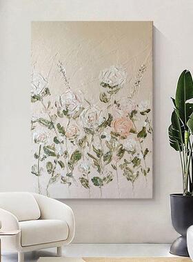 顺丰大芬村玫瑰花卉肌理画客厅奶油手风绘油象73725画挂玄关抽韩