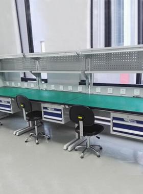 轻型工作台车间看带灯打注塑机修操作台三层74073板不锈钢钳维工