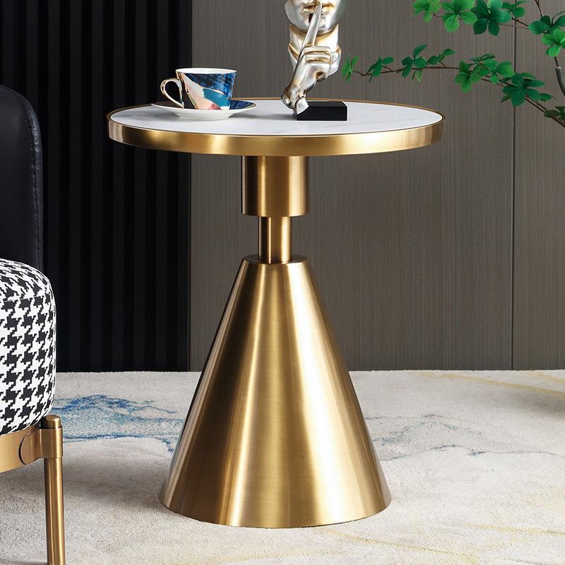 现代简约厅小户不钢酒店39642茶几型轻奢家锈用圆客桌可移动沙发