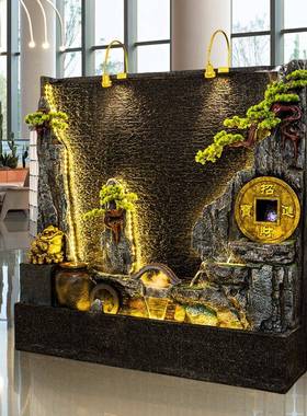 鱼水幕水帘屏风假山喷泉客厅流庭墙院池阳台室内装饰景观tb-61388