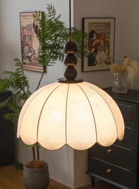 式古卧室吊灯诧寂风法中古美式花纹实60932复木客厅书房餐厅吧吊