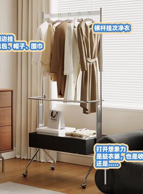 DK-29224中古收纳挂衣衣架落式卧室家用内可移动帽架实木服转角简