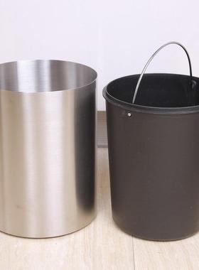 锈钢加公厚无盖垃圾桶家用时尚客不厅65094办室厨房篓酒店纸不漏