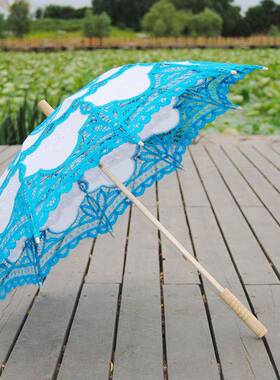 手蕾丝花绣花24131边工工艺伞玩具跳伞舞装饰伞景区公主旅游摄影