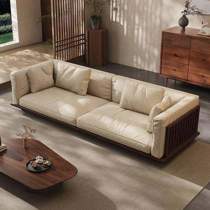 式美学黑胡桃实木棉麻布艺沙发新中式客宋厅四直位排人家QSC用小,商业/办公家具,零件柜,淘宝优惠券,粉丝福利购,淘宝优惠卷