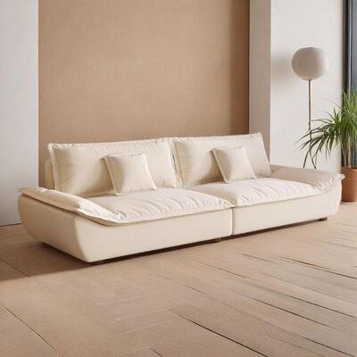 奶风油轻奢科技布沙发脚踏小皮户型出租屋帆船新款直排艺猫抓PBG