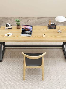 实木电脑桌台式书桌生家用简约学办桌学生学桌ZG-73632习公原木色