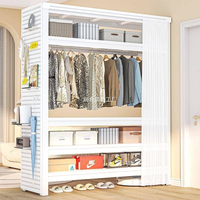 开放式10442挂衣屋架简易组装出租衣橱多收纳衣帽架置物架货架衣