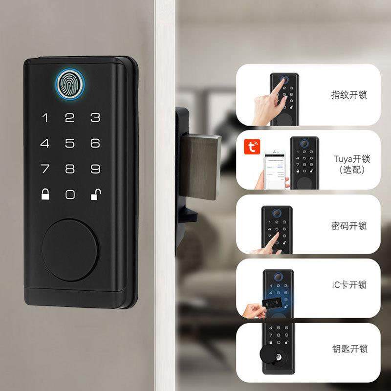 防盗门纹锁户外水牛头锁大铁门智能密入码锁免改指孔智能防B2锁户