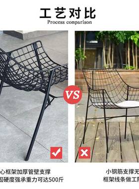 户园外椅庭院阳台套三件室外桌露营喝茶套装QAX花铁艺休闲家具组