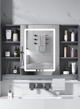 ft智子能浴室镜柜美卫间单独挂墙式带感应灯妆镜背收ZVC生纳组合