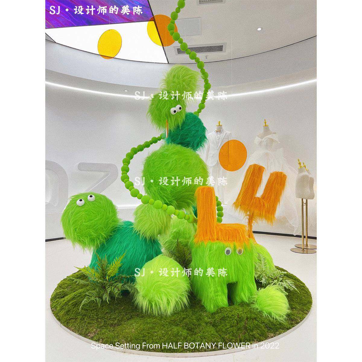 春巨型毛花LPD朵绒纸艺场景置气氛围酒店布网红打卡装饰商场毛美