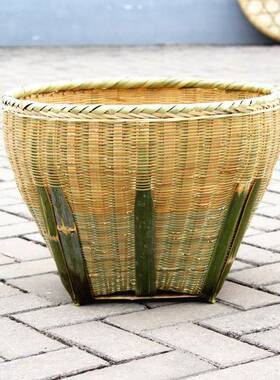 纳竹RYL筐竹编大号喜箩筐淘米箩粮食收筐家事手工簸箕农竹篮竹编