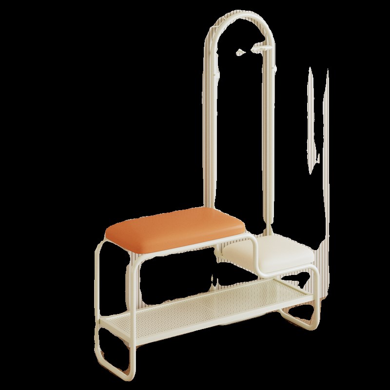 奶油风换鞋凳家用门口衣帽架一体轻奢高级感入户门可坐穿鞋凳鞋架