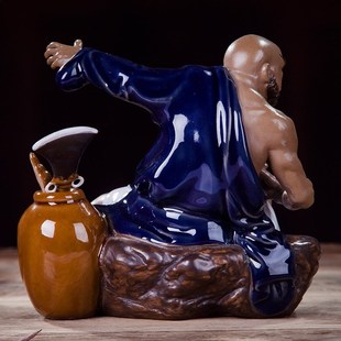 梁山水浒传人物摆件石湾公仔 酒柜 创意家居装饰陶瓷工艺品鲁智深