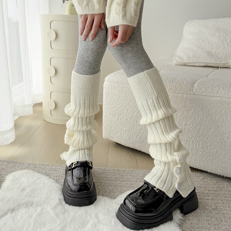 秋冬灰色开叉堆堆袜套jk奶白色保暖腿套女中筒竖条针织黑色小腿袜,女士内衣/男士内衣/家居服,长筒袜,淘宝优惠券,粉丝福利购,淘宝优惠卷