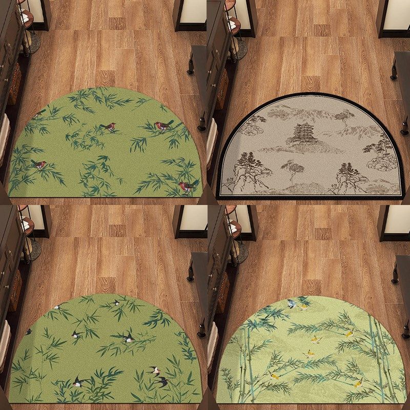 新中式入户门丝圈地垫半圆门外蹭土垫耐脏免洗入户地毯可裁剪脚垫,居家布艺,入户地垫,淘宝优惠券,粉丝福利购,淘宝优惠卷