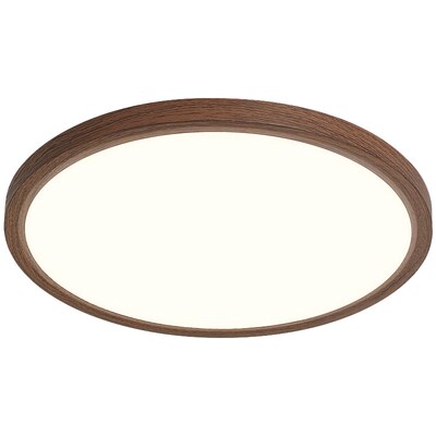 全光谱护眼超薄筒灯中古风胡桃木纹家用复古简约大气无缝隙吸顶灯