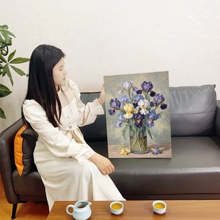 数字油画diy填色画手绘油画花卉新中式油彩画客厅画摆件画装饰画