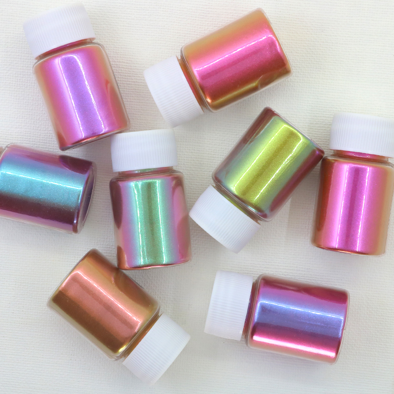 变色龙粉珠光粉渐变粉 变色水晶泥渐变珠光泥染色材料 偏光眼影粉