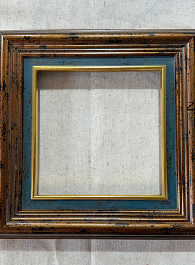 乙霏家居美式法式欧式中古蓝色咖啡色油画拼图字画框实木相框画框