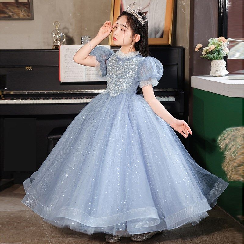 女童礼服轻奢小众高端小女孩生日公主裙儿童主持人钢琴演出服夏季