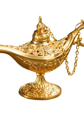 阿拉丁许愿神灯摆件创意工艺装饰品复古欧式宫廷轻奢儿童祝福礼物