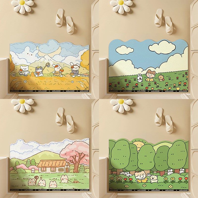 卡通入户门丝圈地垫门口森林防滑门垫进门家用地毯可裁剪定制脚垫,居家布艺,入户地垫,淘宝优惠券,粉丝福利购,淘宝优惠卷