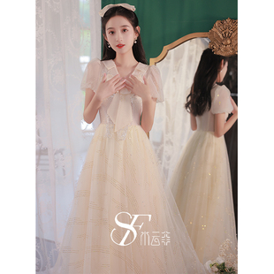 年会晚礼服女18岁成人高端气质艺考音乐生高级感宴会主持人连衣裙