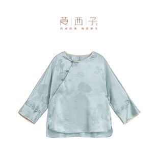 【清】莨西子新中式国风桑蚕真丝衬衫女复古千金风上衣