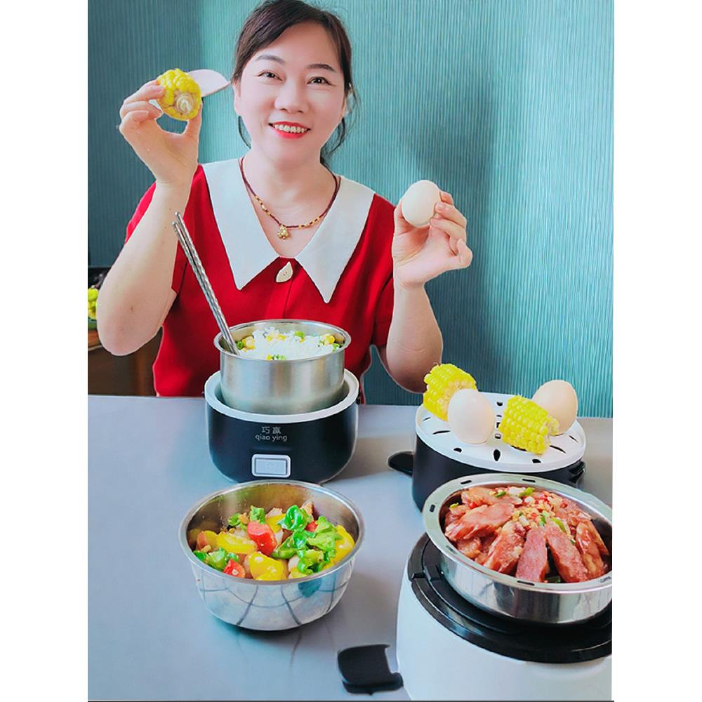 二丙熊电热饭盒家用保温饭盒上班族加热饭盒插电蒸饭器自动蒸饭锅