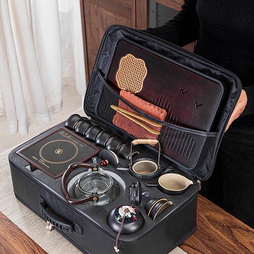 户外车载围炉煮茶黑晶炉可携式旅行茶具套组家用养生壶功夫茶具