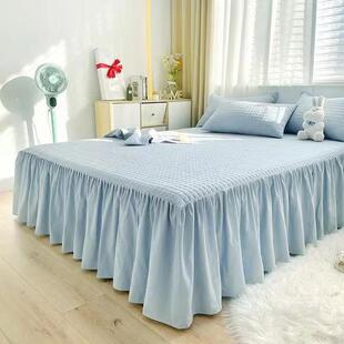 20li130625年新款A类棉纯水0洗棉床裙单件10全棉高端加夹棉厚床罩