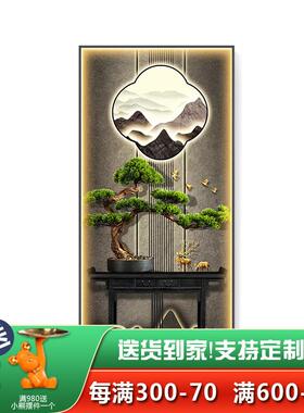 户正对门玄nn123135关装饰画迎入客松新L中式走高端挂画廊过道ED