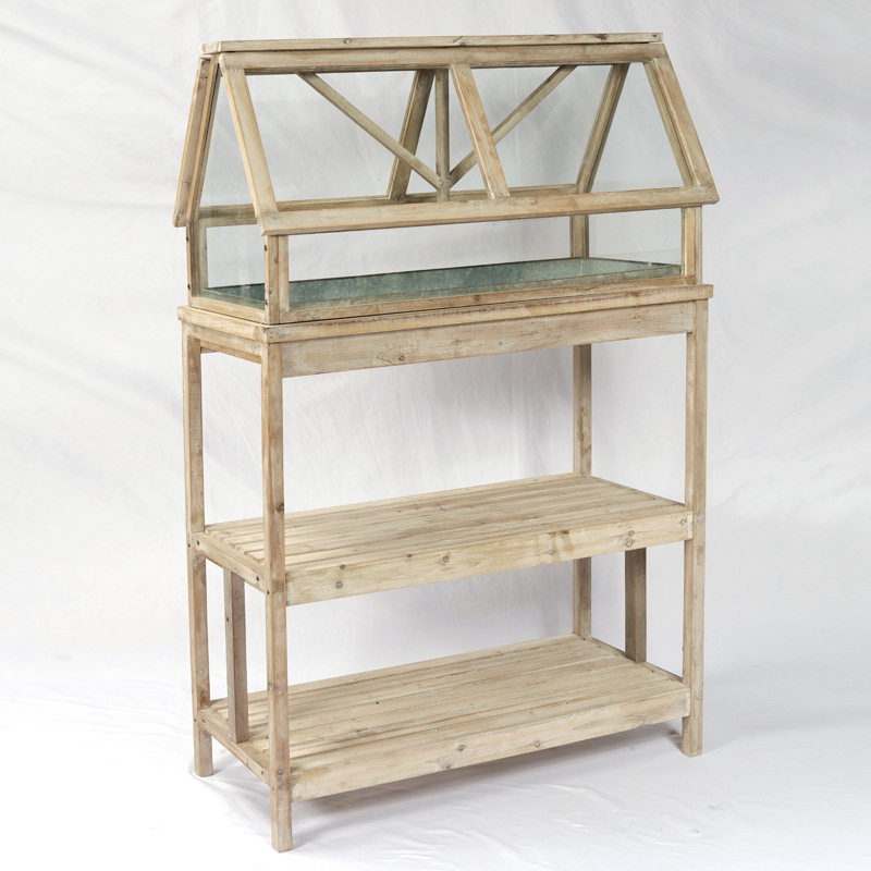 美式木质玻璃花房温室暖房植物防冻室内庭院复古阳台落地花架花艺
