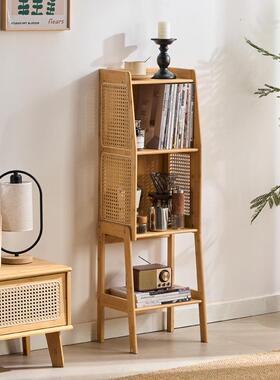 小书架编落MFM地置物架藤墙柜子储物柜书桌旁收纳易书柜简边格子