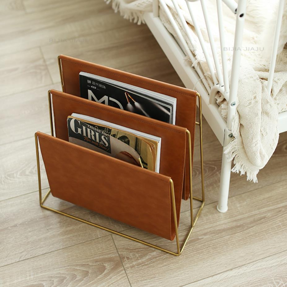 2I不锈皮艺中POC书报架杂志纳架桌收面资料文件置物架钢古小书架